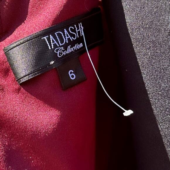 TADASHI SHOJI Lace Beaded Sleeveless Evening Dress Burgundy Wine 6 Prom Wedding - Picture 6 of 9